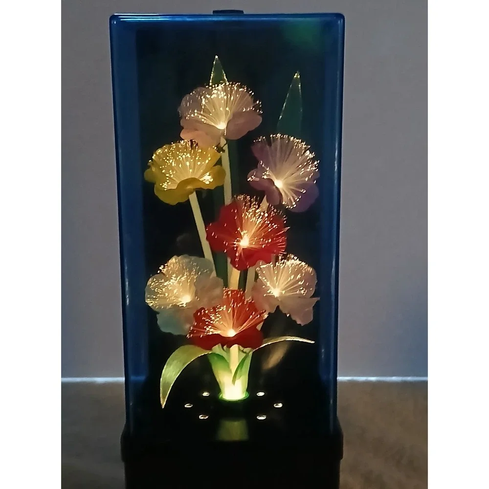 VTG 1999 Spencer Gifts Fiber Optic‎ Flower Lamp Color Changing Light Box